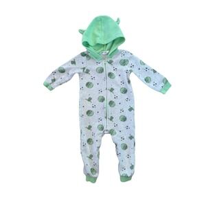Kids Star Wars The Child Baby Yoda Toddler Pajama Hooded Onesie 24M Green